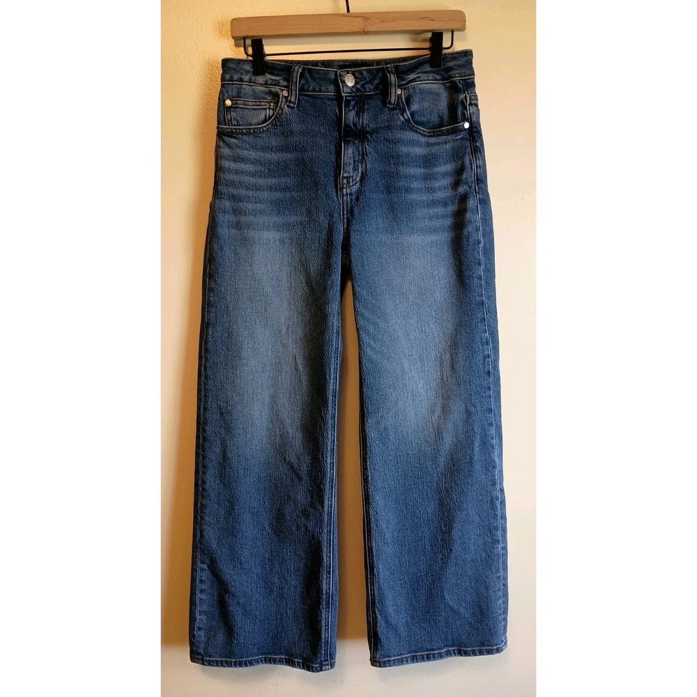 Quince Bella Stretch Relaxed Straight Jeans 29 Atlantic Blue High Rise 28"